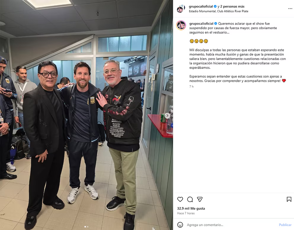 Grupo Cali pidió disculpas y aseguró que el show fue suspendido por "fuerza mayor". Según la banda, no pudieron completar la presentación por problemas relacionados con la organización. Foto: Instagram Grupo Cali pidió disculpas y aseguró que el show fue suspendido por "fuerza mayor". Según la banda, no pudieron completar la presentación por problemas relacionados con la organización. Foto: Instagram