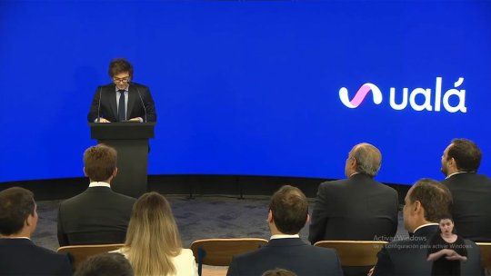 Javier Milei, en la sede de Ualá el año pasado, había pedido a los empresarios subirse el tren del progreso. Javier Milei, en la sede de Ualá el año pasado, había pedido a los empresarios subirse el tren del progreso.