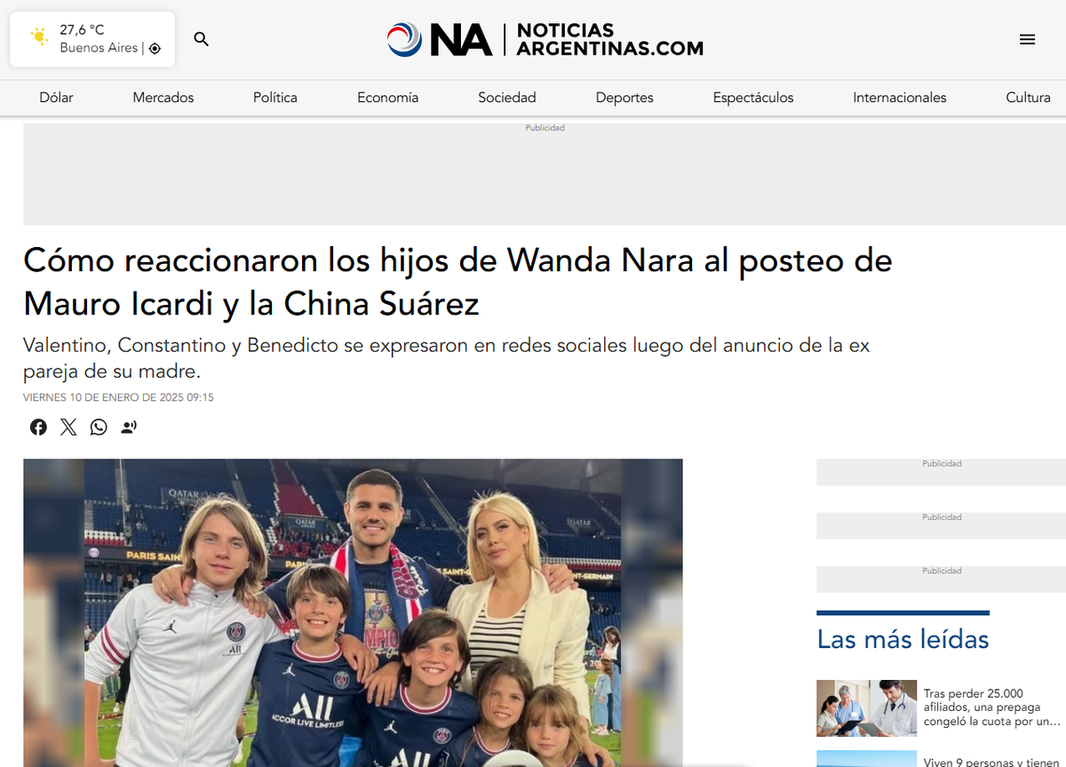 Noticias Argentinas parece haberse olvidado la ética en casa y se sumó a la exposición mediática de los menores en medio del conflicto de sus padres. Noticias Argentinas parece haberse olvidado la ética en casa y se sumó a la exposición mediática de los menores en medio del conflicto de sus padres.